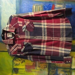 Levi's Men's Long Sleeve Rika Flannel Plaid Button Down Shirt M 100% Cotton